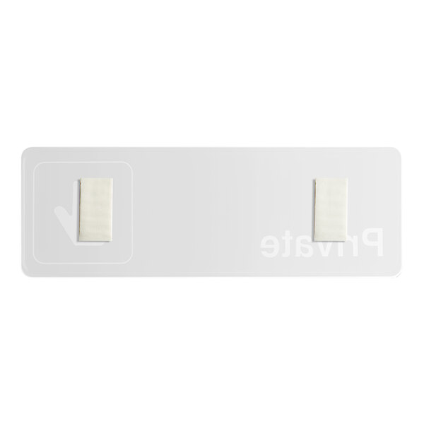 A white rectangular Lavex Private sign with black lettering and border.