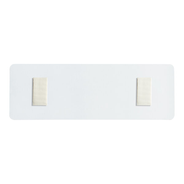 A white rectangular Lavex Restrooms sign with black text.