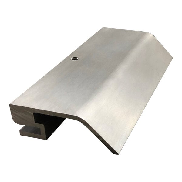 A stainless steel bracket with a hole in it for a California Portable Dance Floor.