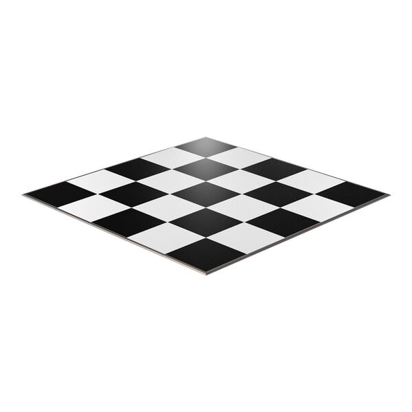 A California Portable Black and White Checker Composite Laminate Dance Floor.