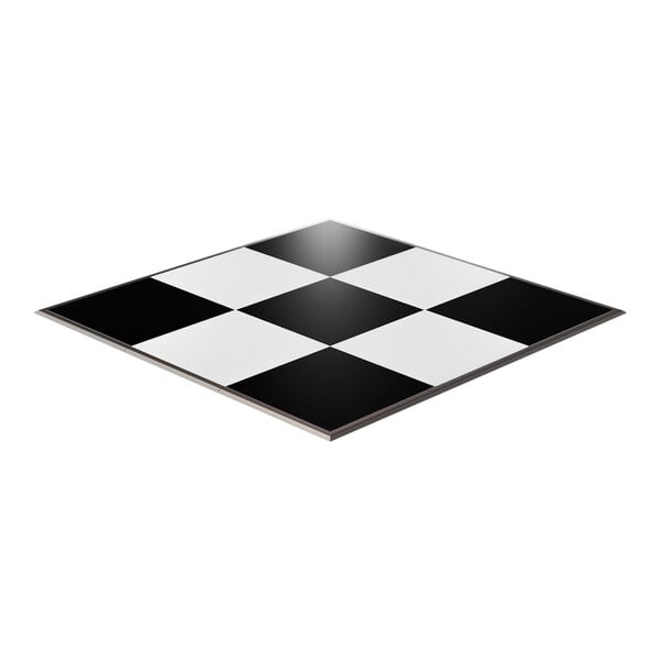 A black and white checkerboard California Portable Dance Floor tile.