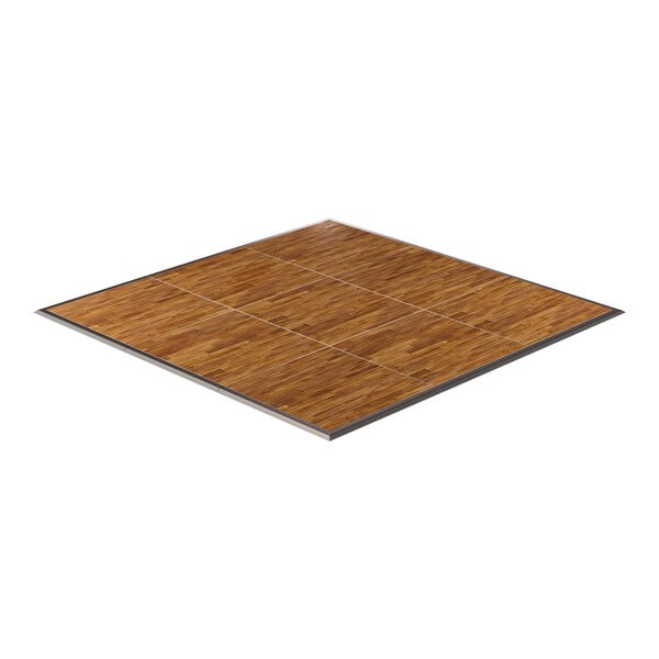 A California Portable New England Plank composite laminate dance floor with ADA-compliant edging.