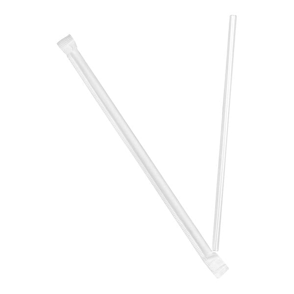 A white wrapped Dixie jumbo straw.