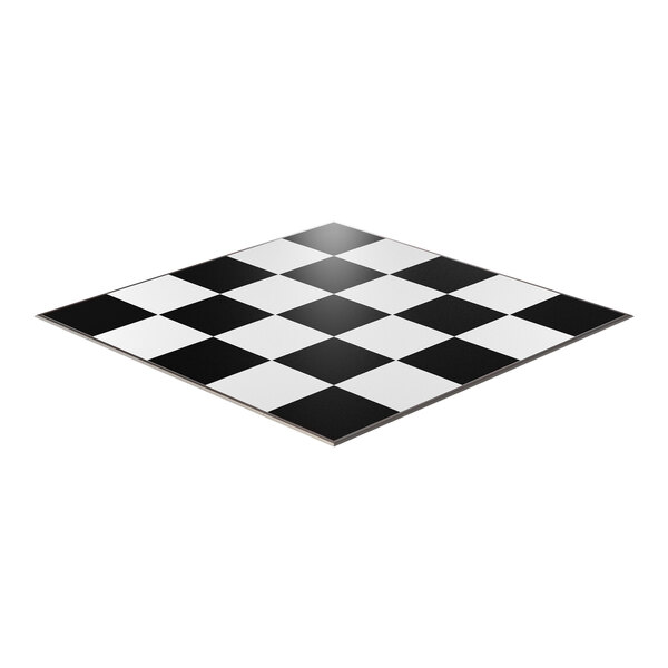 A California Portable Dance Floor with black and white checkerboard panels.