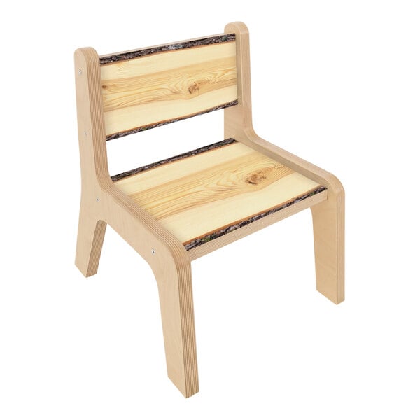 A Whitney Brothers wooden chair with a wood seat and back.