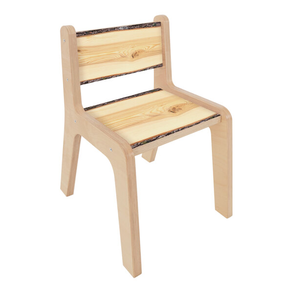 A Whitney Brothers Nature View wooden chair with a backrest.