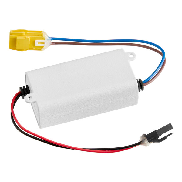 An Avantco 17819003 LED power drive with a white rectangular casing and attached wiring connectors.