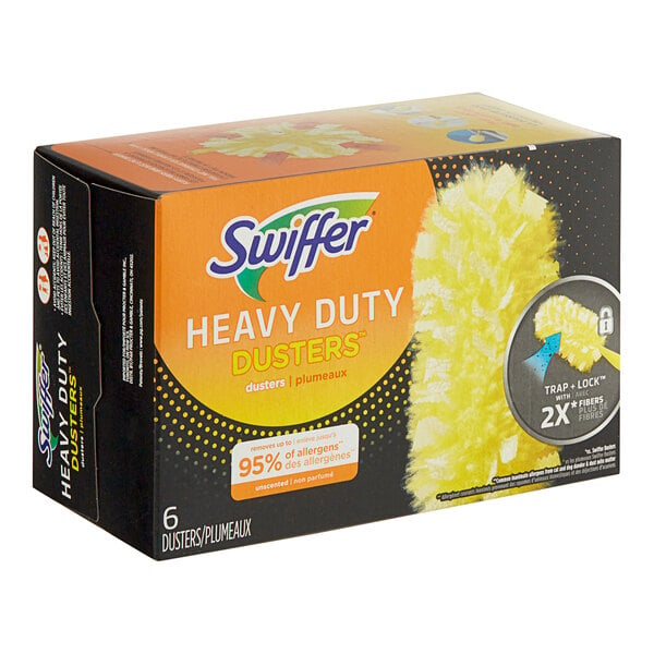 A box of 6 Swiffer heavy-duty duster refills.