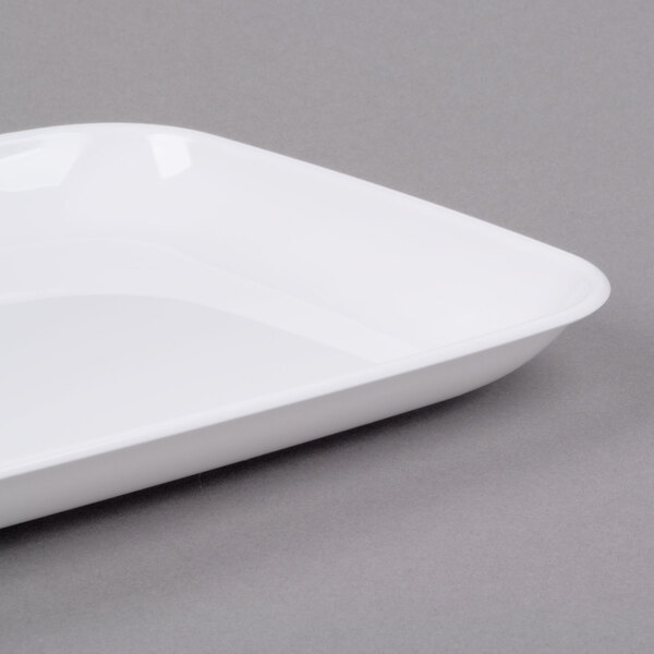 A white rectangular Sabert Mozaik catering tray.
