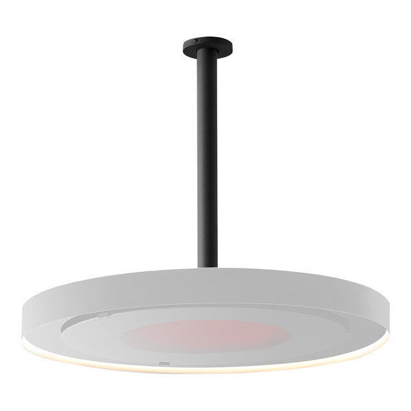 A black Bromic Heating ceiling mount pole.