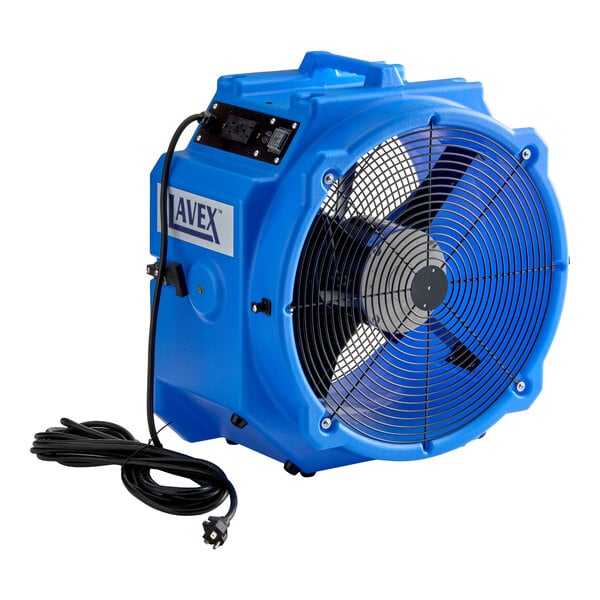 Lavex 2-Speed Industrial Axial Fan with GFCI Power Outlets - 1/4 hp, 4,000 CFM