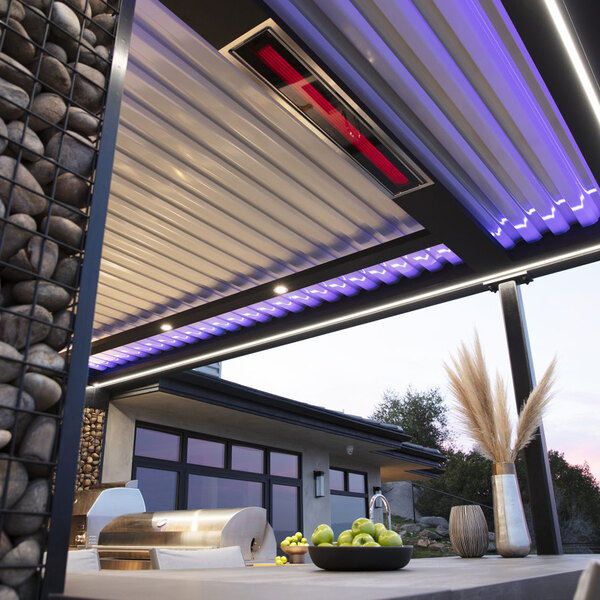 The standard recess kit for a Bromic Heating Platinum patio heater installed in a covered patio.