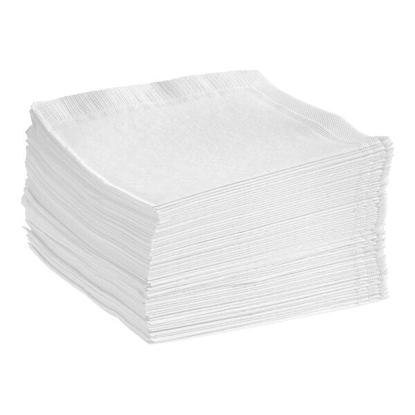 A stack of white Choice customizable beverage napkins.