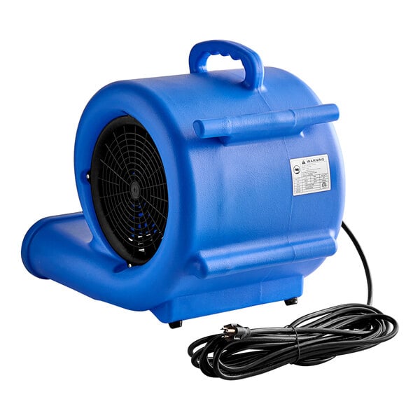 A blue Lavex 3-speed commercial air blower with a black cord and handle.