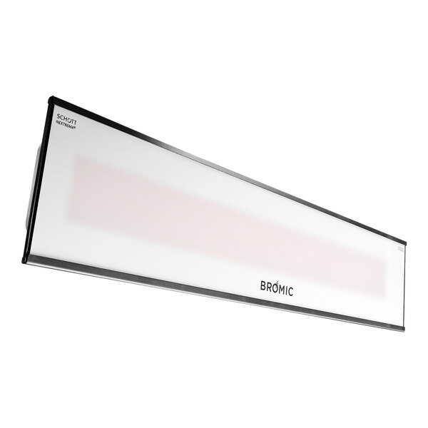 A white rectangular outdoor patio heater with a black border.