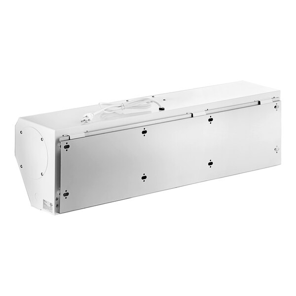 A white rectangular Boltic air curtain with a cord.