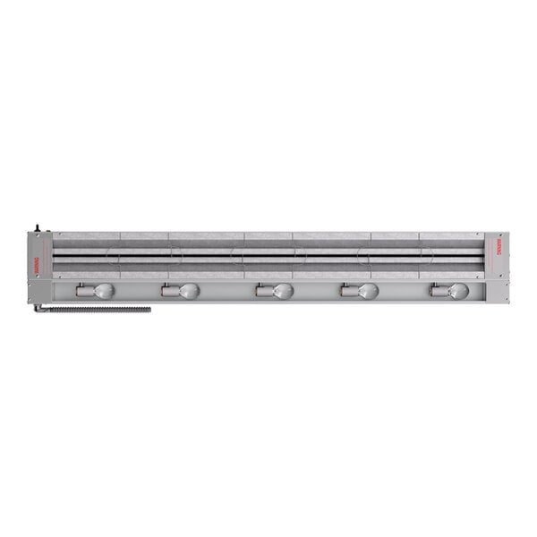 A 60-inch lighted strip warmer with single toggle control, designed for keeping food warm.