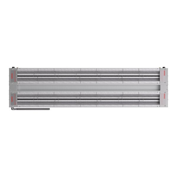 A 60-inch double strip food warmer with dual adjustable infinite controls, designed for commercial use.
