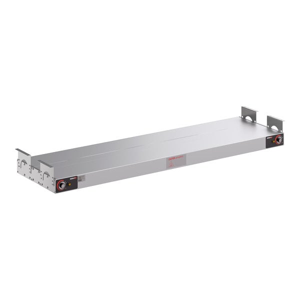 A 54-inch double strip food warmer with dual adjustable infinite controls, designed for commercial use.