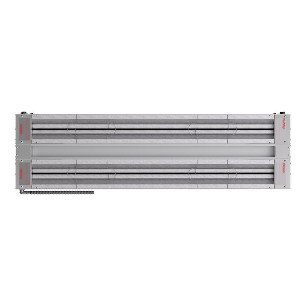 A 54-inch double strip food warmer with dual adjustable infinite controls, designed for commercial use.