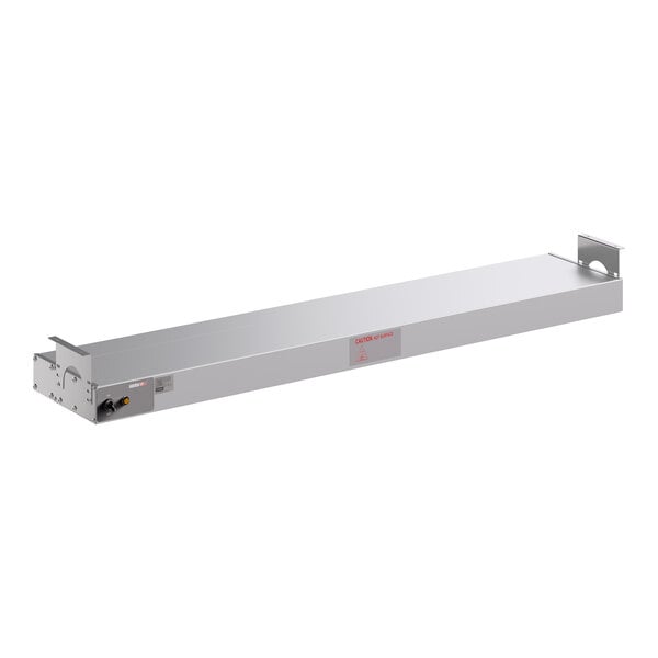 A 48-inch lighted strip warmer with a single toggle control, designed for commercial food warming applications.
