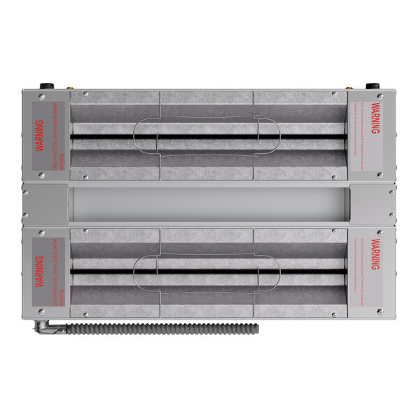 A 24-inch double strip food warmer with dual adjustable infinite controls.