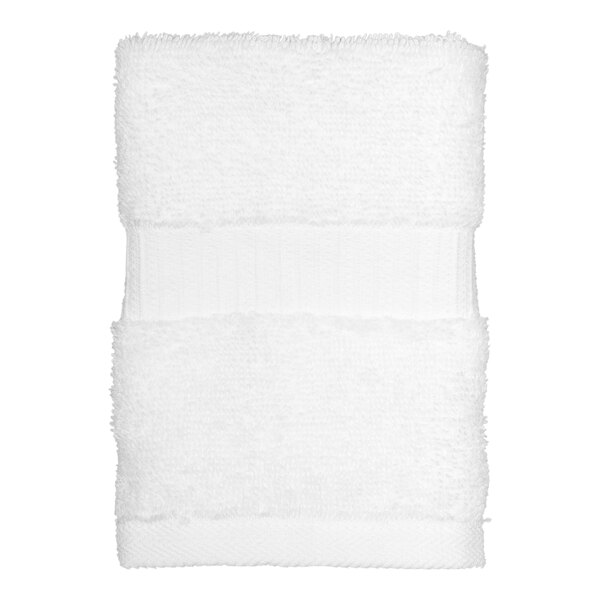 A white towel with a white border.