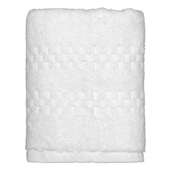 A white Garnier-Thiebaut hand towel with a pattern.