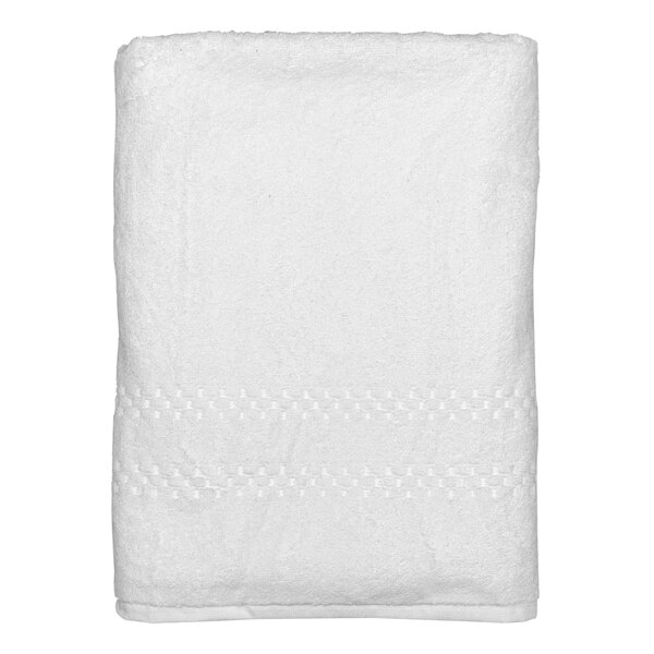 A white Garnier-Thiebaut terry cotton bath sheet with stitching.