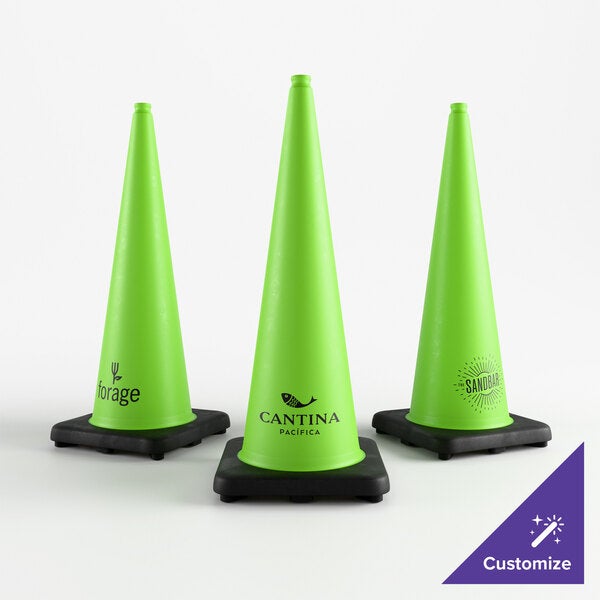 Xpose Safety 36" Lime Green Heavy-Duty PVC Traffic Cone with 10 lb. Base LTC36-1-X