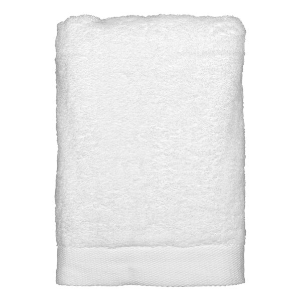A white Garnier-Thiebaut bath towel with a white border.