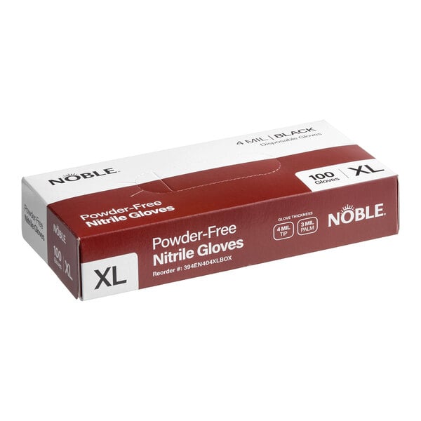 Noble Nitrile Black All-Purpose Powder-Free Disposable 4 Mil Thick Gloves - Extra Large - 1,000/Case