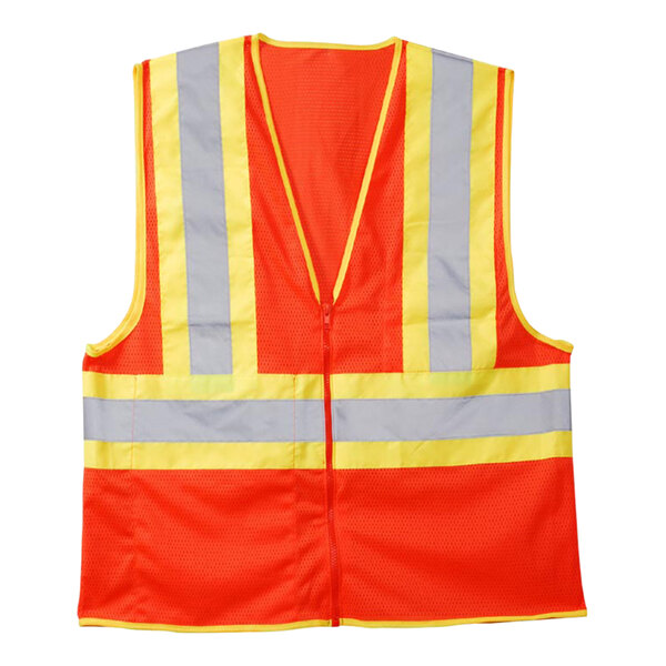 A Cordova orange safety vest with two-tone reflective stripes.