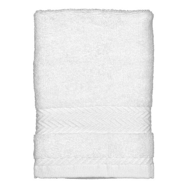 A white Garnier-Thiebaut wash cloth with a zigzag pattern.