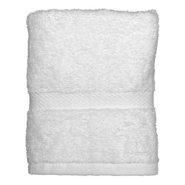 A white Garnier-Thiebaut hand towel with a white band.