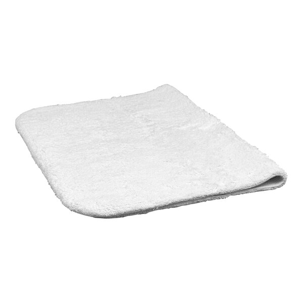 A Garnier-Thiebaut white cotton bath rug on a white background.