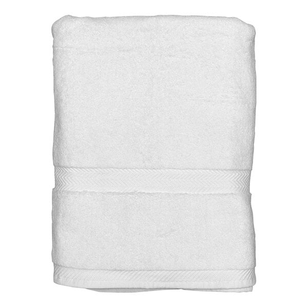 A white Garnier-Thiebaut bath towel folded on a white background.