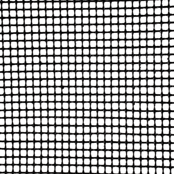 A close-up of a black mesh screen with white squares.