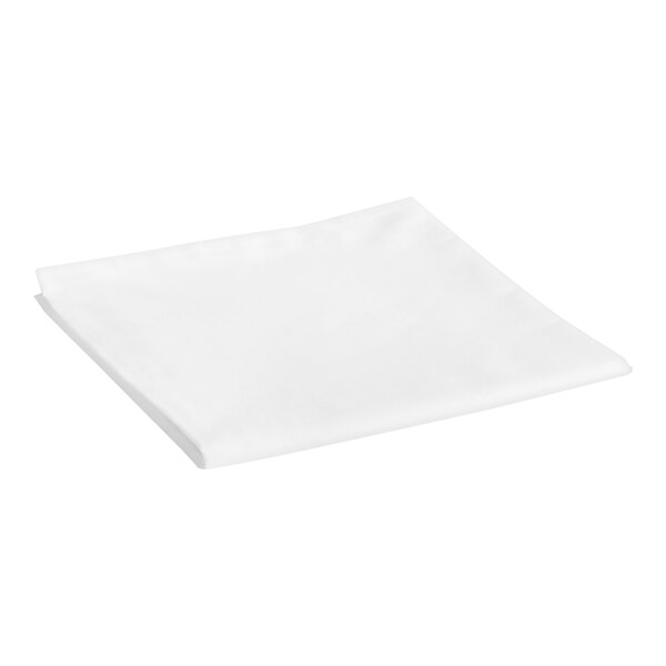 A folded white cloth on a white background.