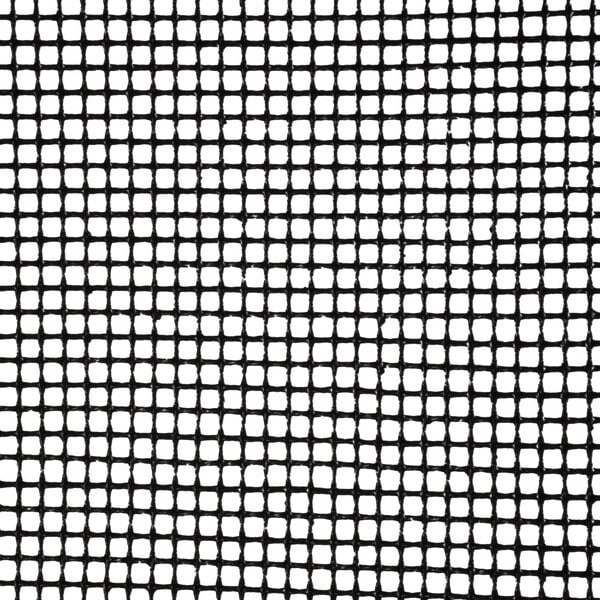 A black mesh screen with a loose weave grid pattern.
