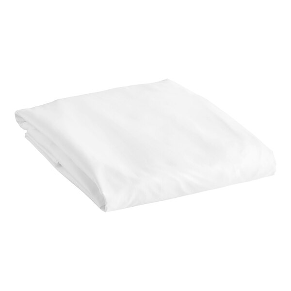 A white folded Garnier-Thiebaut Nashville queen size fitted sheet.