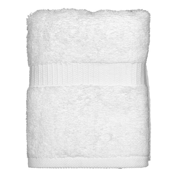 A folded white Garnier-Thiebaut Zephyr terry cotton hand towel.