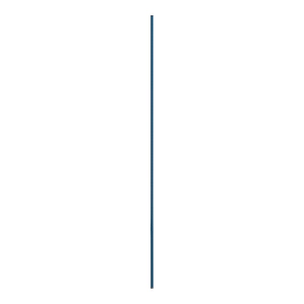 A long blue pole with a white background.