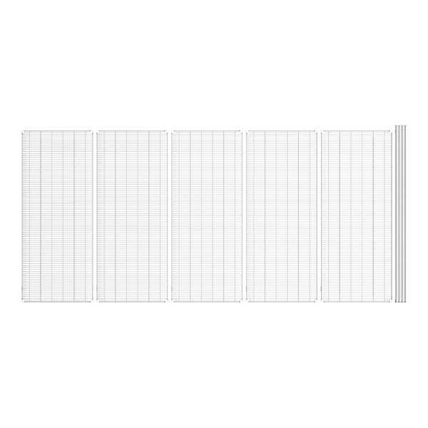 A row of white vertical grids.