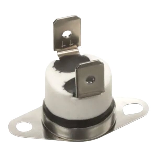 A white and black Hatco bi-metal thermostat.