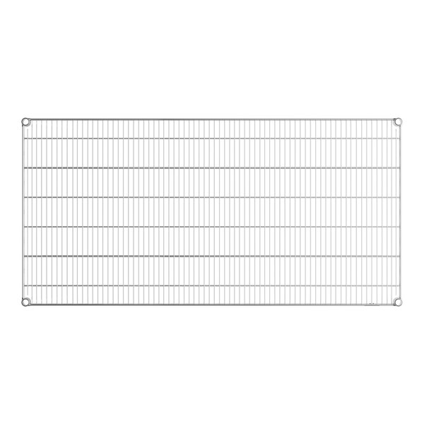 A close-up of a wire rack shelf.