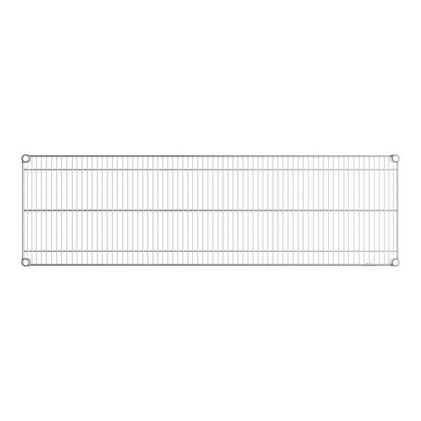 A white metal grid shelf from Lavex Pro.