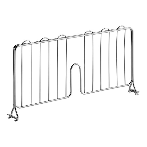 A Lavex Pro heavy-duty metal wire shelf divider with two metal bars.