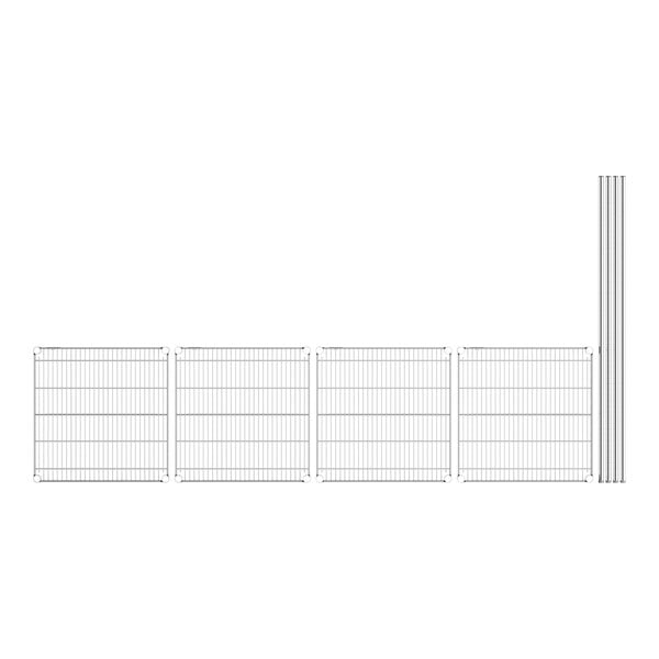 A white wire rack with black lines forming a grid.