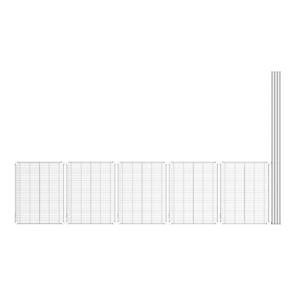 A Lavex Pro wire shelving unit with rectangular shelves and chrome posts.